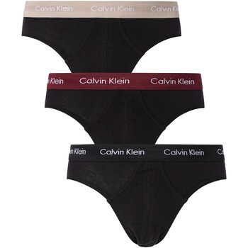 Ondergoed Heren Slips Calvin Klein Jeans Hip-slip met 3 pakken Zwart