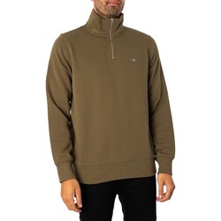 Textiel Heren Sweaters / Sweatshirts Gant Regular Shield-sweatshirt met halve rits Groen