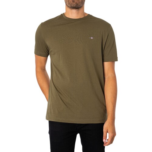Textiel Heren T-shirts korte mouwen Gant Normaal schild T-shirt Groen