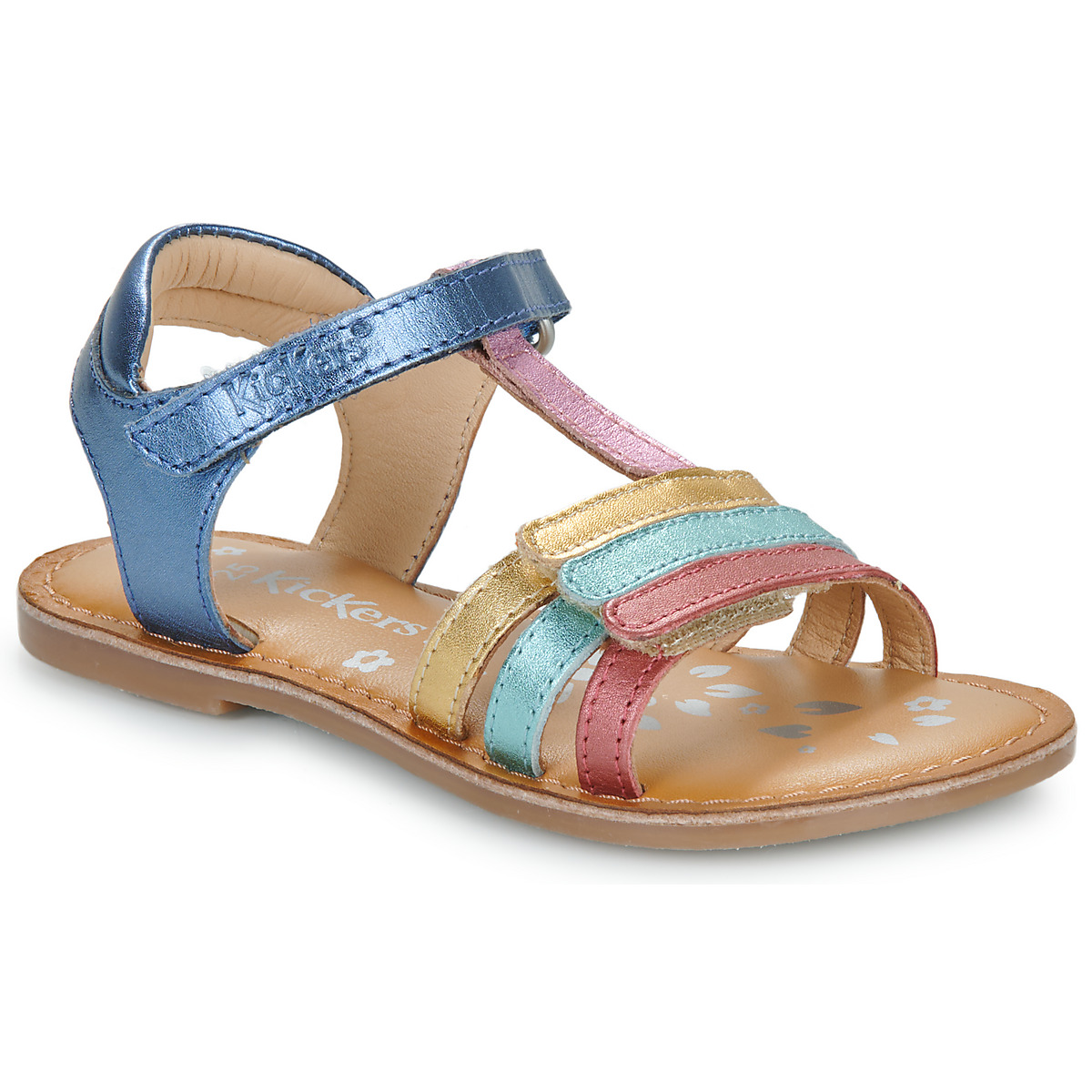 Schoenen Meisjes Sandalen / Open schoenen Kickers DIAMANTO Marine / Metaal / Multicolour