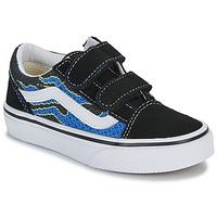 Schoenen Kinderen Lage sneakers Vans Old Skool V PIXEL FLAME BLACK/BLUE Zwart / Blauw