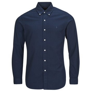 Textiel Heren Overhemden lange mouwen Polo Ralph Lauren CHEMISE COUPE DROITE EN SEERSUCKER Blauw / Marine