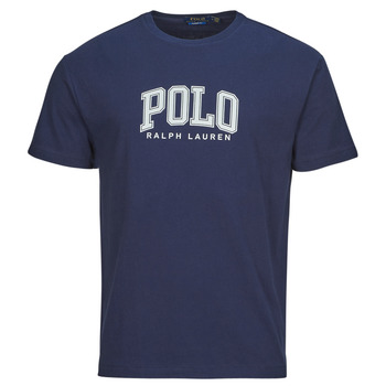 Textiel Heren T-shirts korte mouwen Polo Ralph Lauren T-SHIRT AJUSTE EN COTON SERIGRAPHIE POLO RALPH LAUREN Marine / Cruise / Marine