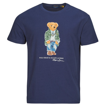 Textiel Heren T-shirts korte mouwen Polo Ralph Lauren T-SHIRT POLO BEAR AJUSTE EN COTON Marine / Bruin / Newport / Marine / Hrtg / Bruin