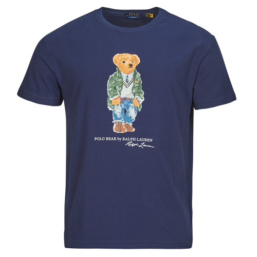 Textiel Heren T-shirts korte mouwen Polo Ralph Lauren T-SHIRT POLO BEAR AJUSTE EN COTON Marine