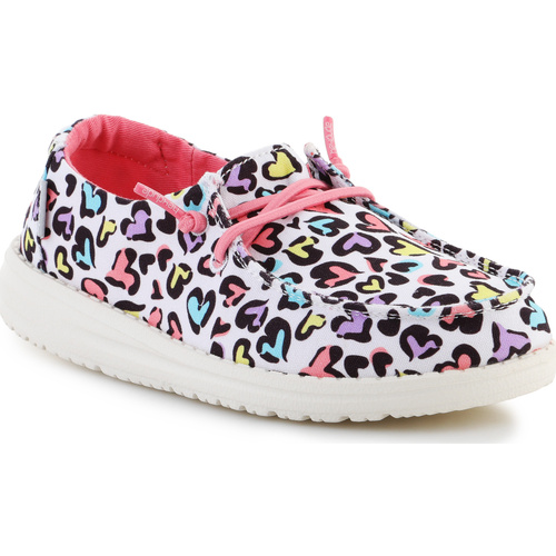Schoenen Meisjes Sandalen / Open schoenen HEYDUDE Wendy Youth White Leopard 130120170 Multicolour