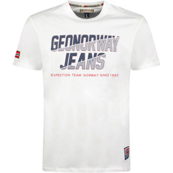 Textiel Heren T-shirts korte mouwen Geographical Norway SX1046HGNO-WHITE Wit