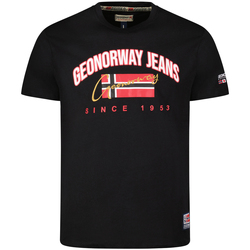 Textiel Heren T-shirts korte mouwen Geographical Norway SX1052HGNO-BLACK Zwart