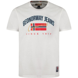 Textiel Heren T-shirts korte mouwen Geographical Norway SX1052HGNO-WHITE Wit