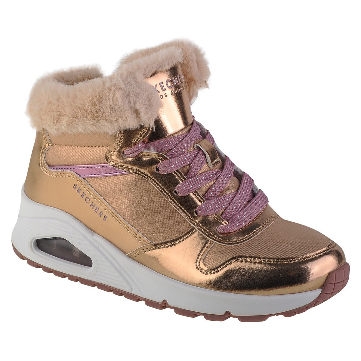 Schoenen Meisjes Laarzen Skechers Uno - Cozy On Air Goud