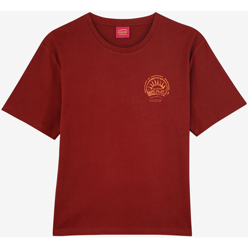Textiel Dames T-shirts korte mouwen Oxbow T-shirt met print achteraan P2TED Rood