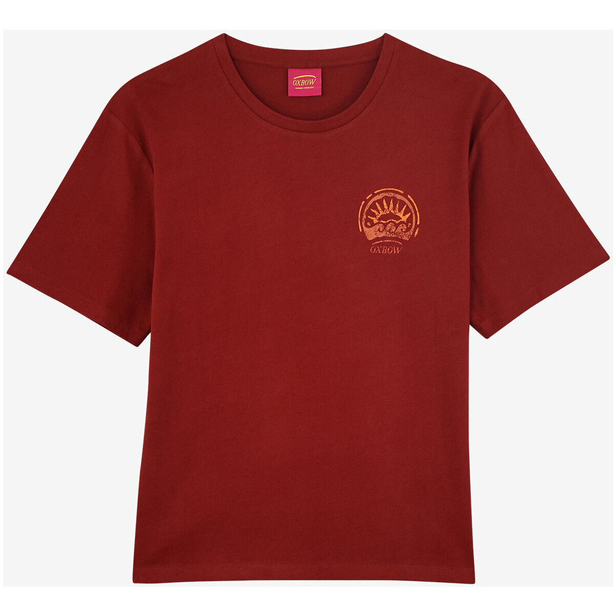 Textiel Dames T-shirts korte mouwen Oxbow T-shirt met print achteraan P2TED Rood