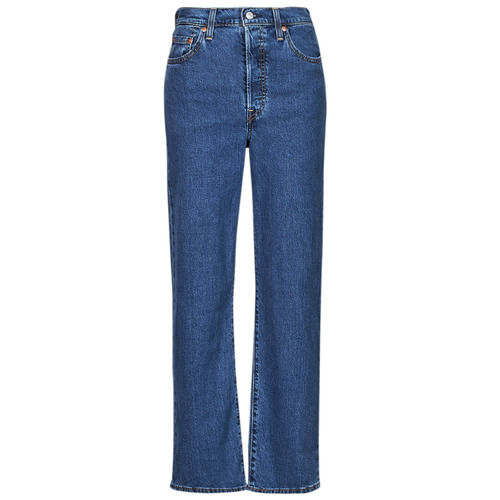 Textiel Dames Straight jeans Levi's RIBCAGE STRAIGHT ANKLE Lightweight Blauw