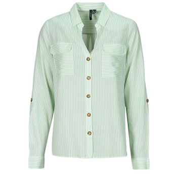 Textiel Dames Overhemden Vero Moda VMBUMPY Wit / Groen
