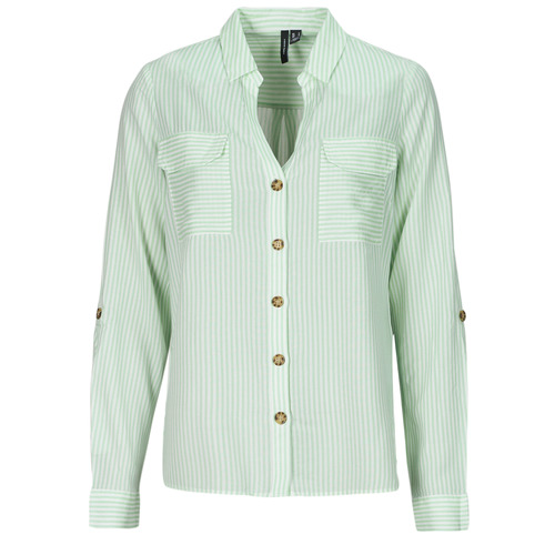 Textiel Dames Overhemden Vero Moda VMBUMPY Wit / Groen