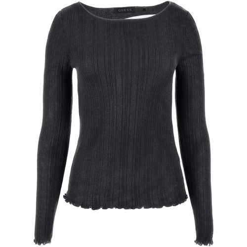 Textiel Dames Sweaters / Sweatshirts Guess Ls 2 Way Carole Swtr Top Zwart