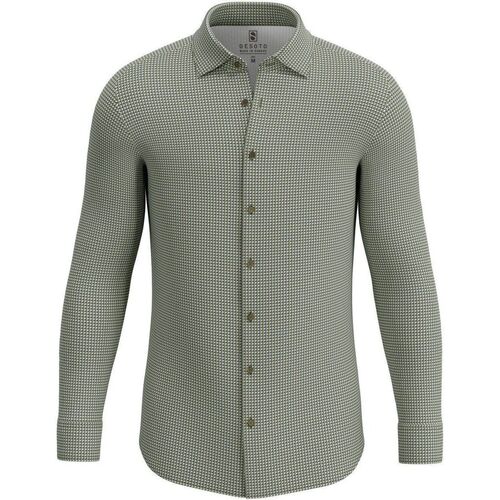Textiel Heren Overhemden lange mouwen Desoto Overhemd Kent Blokken Groen Groen