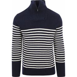 Textiel Heren Sweaters / Sweatshirts Knowledge Cotton Apparel Pullover Wol Navy Halfzip Blauw
