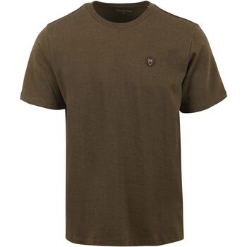 Textiel Heren T-shirts & Polo’s Knowledge Cotton Apparel T-shirt Olijfgroen Groen