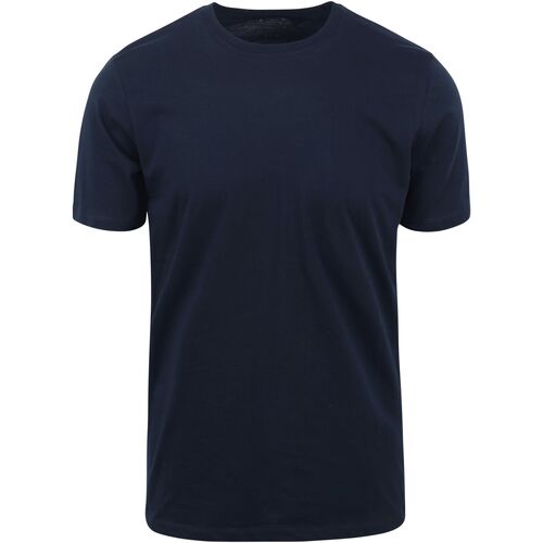 Textiel Heren T-shirts & Polo’s Knowledge Cotton Apparel T-shirt Donkerblauw Blauw