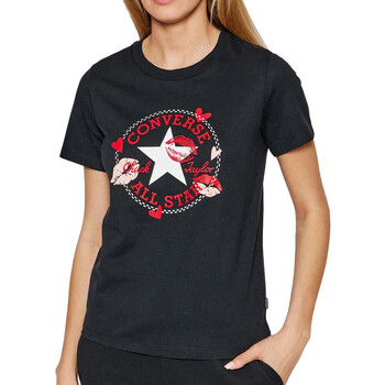 Textiel Dames T-shirts korte mouwen Converse  Zwart