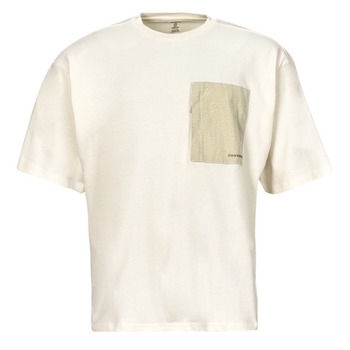 Textiel Heren T-shirts korte mouwen Converse WORDMARK OVERSIZED KNIT TOP TEE EGRET Bruin
