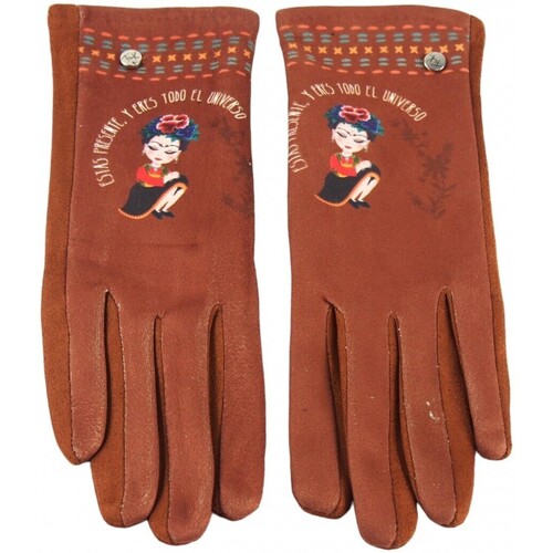 Accessoires Dames Handschoenen Frida Kahlo Complementos señora  k0350 cuero Bruin
