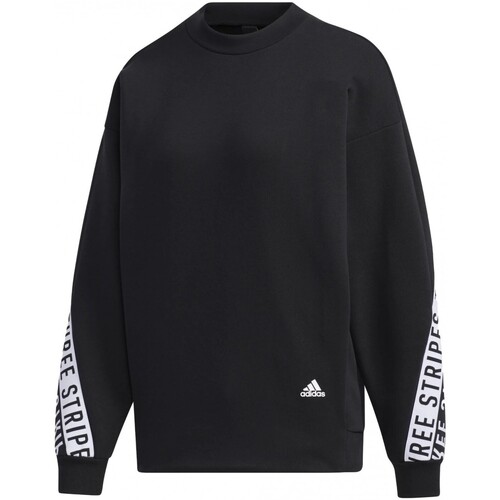 Textiel Dames Sweaters / Sweatshirts adidas Originals 3-Stripes Wording Crew Zwart