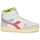 Schoenen Dames Hoge sneakers Diadora MAGIC BASKET MID Wit / Grijs / Roze