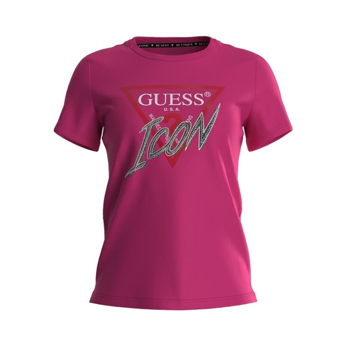 Textiel Dames T-shirts & Polo’s Guess W3BI42 I3Z14 Roze