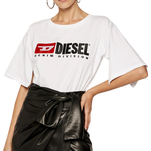Textiel Dames T-shirts korte mouwen Diesel  Wit
