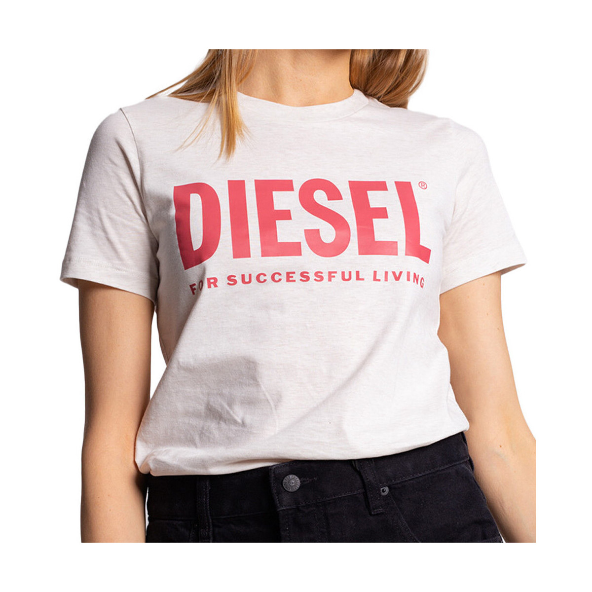 Textiel Dames T-shirts & Polo’s Diesel  Wit
