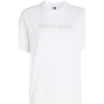 Textiel Dames T-shirts korte mouwen Tommy Hilfiger  Wit