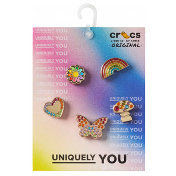 Crocs JIBBITZ Rainbow Elvtd Festival 5 Pack Goud / Multicolour