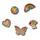 Accessoires Schoenen accessoires Crocs JIBBITZ Rainbow Elvtd Festival 5 Pack Goud / Multicolour