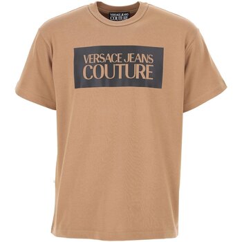 Textiel Heren T-shirts korte mouwen Versace 73GAF01 CJ04F Bruin