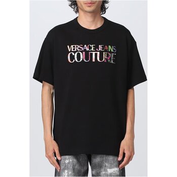 Textiel Heren T-shirts korte mouwen Versace 74GAHG01 CJ01G Zwart