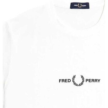 Textiel Heren T-shirts korte mouwen Fred Perry Fp Embroidered T-Shirt Wit