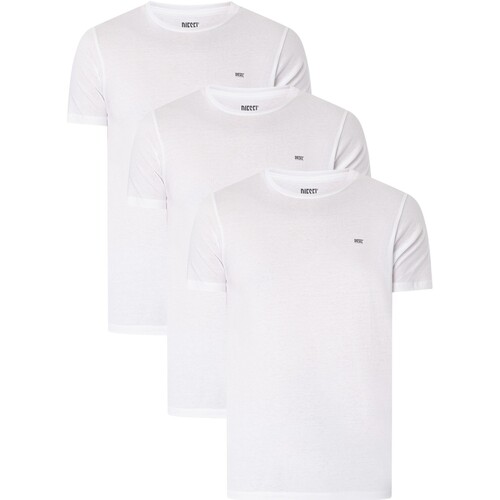 Textiel Heren Pyjama's / nachthemden Diesel Set van 3 Jake Lounge T-shirts met ronde hals Wit