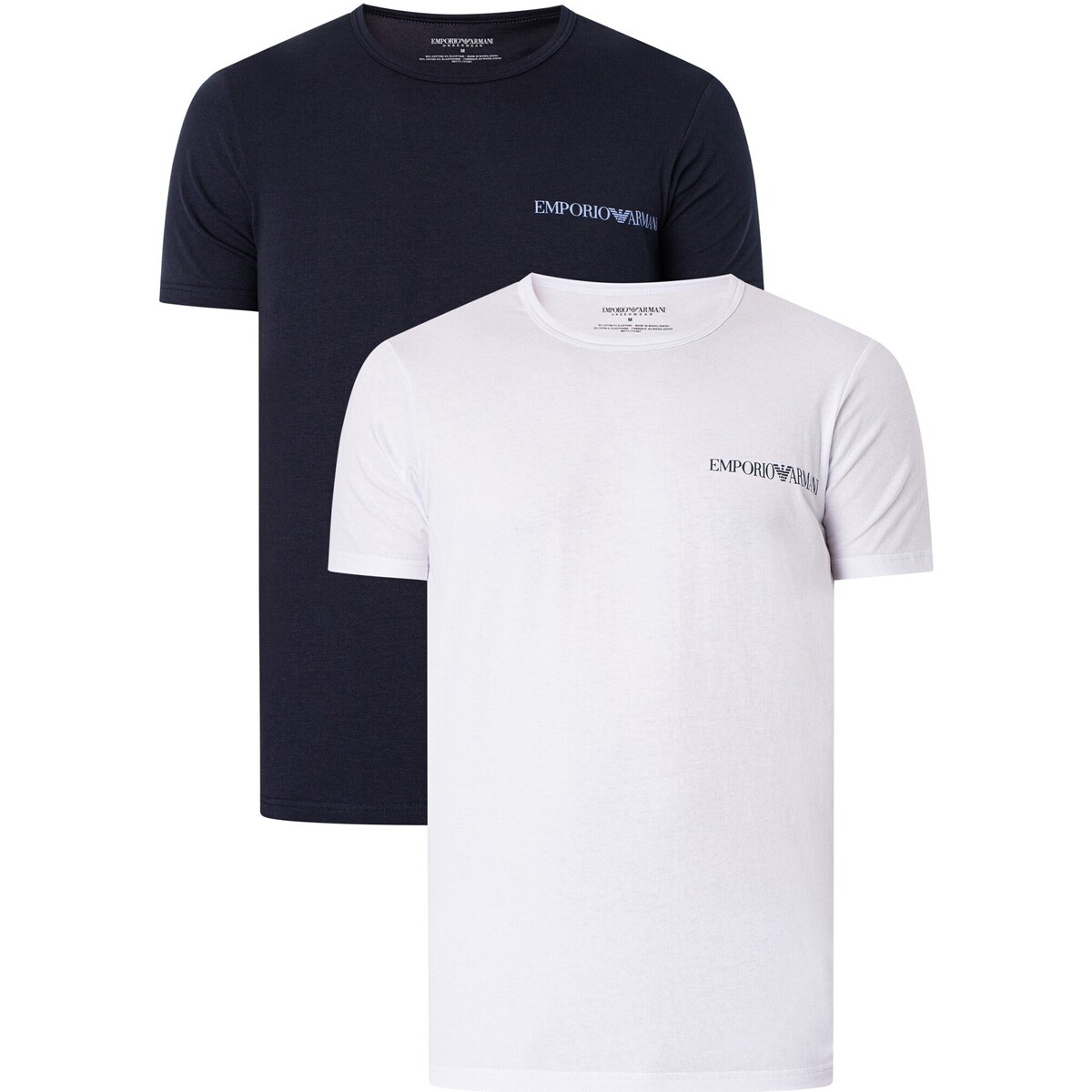 Textiel Heren T-shirts korte mouwen Emporio Armani Set van 2 lounge T-shirts met ronde hals Multicolour