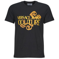 Textiel Heren T-shirts korte mouwen Versace Jeans Couture 76GAHG00 Zwart / Goud