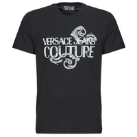 Textiel Heren T-shirts korte mouwen Versace Jeans Couture 76GAHG00 Zwart
