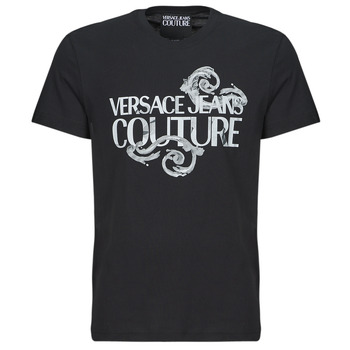 Versace Jeans Couture Zwart Watercolor Logo T-shirt Black Heren