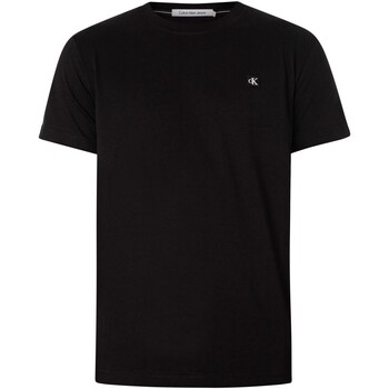 Textiel Heren T-shirts korte mouwen Calvin Klein Jeans Embro-badge T-shirt Zwart