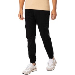 Textiel Heren Cargobroek Calvin Klein Jeans Skinny gewassen cargobroek Zwart