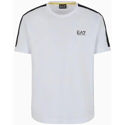Textiel Heren T-shirts korte mouwen Emporio Armani EA7 3DPT35 PJ02Z Wit