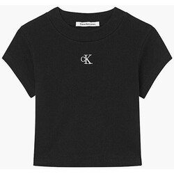 Textiel Dames T-shirts korte mouwen Calvin Klein Jeans J20J218337 Zwart