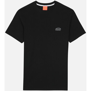 Oxbow Effen logo-T-shirt gedrukt op de borst TERONI Zwart