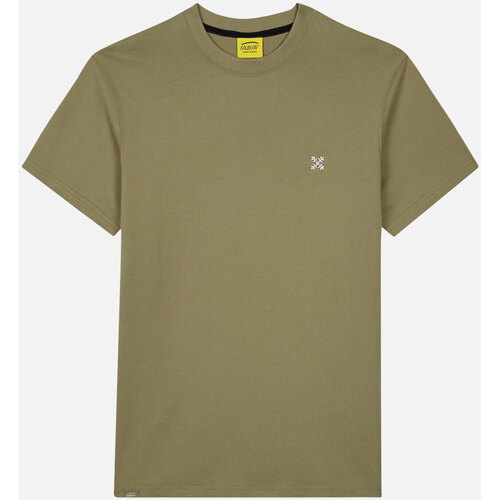 Textiel Heren T-shirts korte mouwen Oxbow Effen 4flo t-shirt geborduurd op de borst TEBAZ Groen