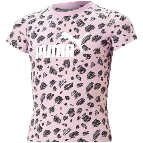 Textiel Meisjes T-shirts korte mouwen Puma  Roze